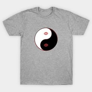 yin yang balance harmony design eastern philosophy lips T-Shirt
